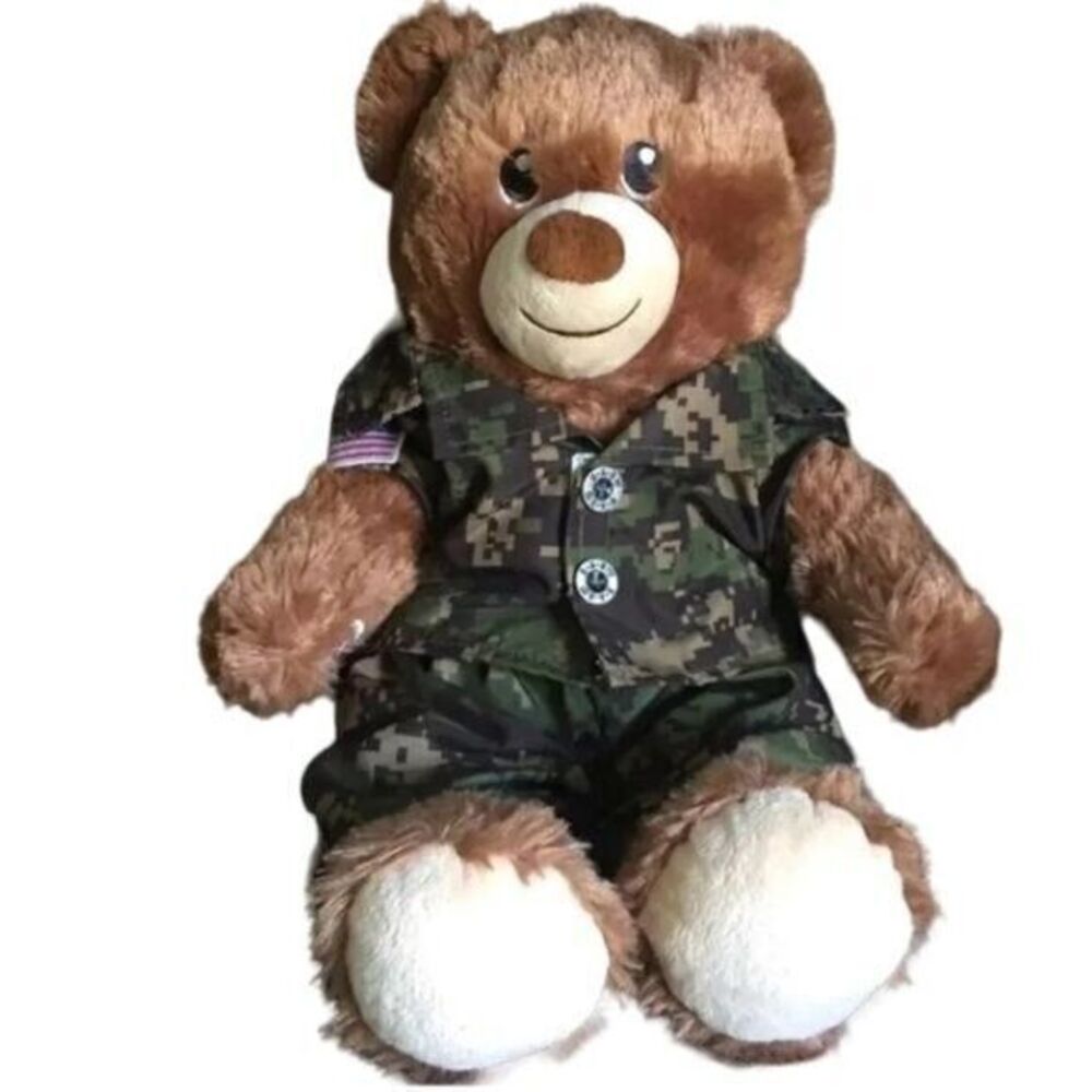 Build a Bear Teddy Bear Plush With Military Outfit